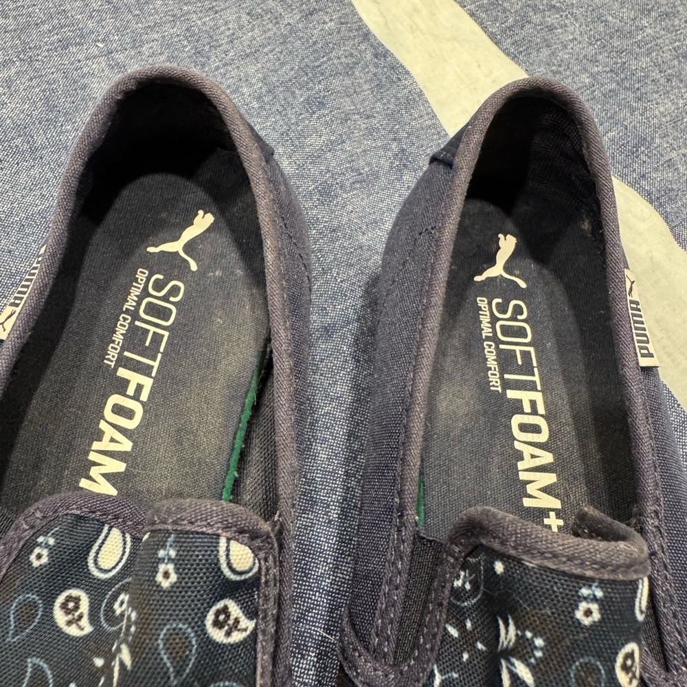 Puma Blue Paisley Slip-On Shoes - Picture 2 of 6